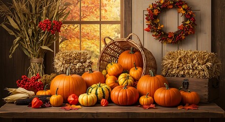 Autumn's Golden Harvest AI Generated