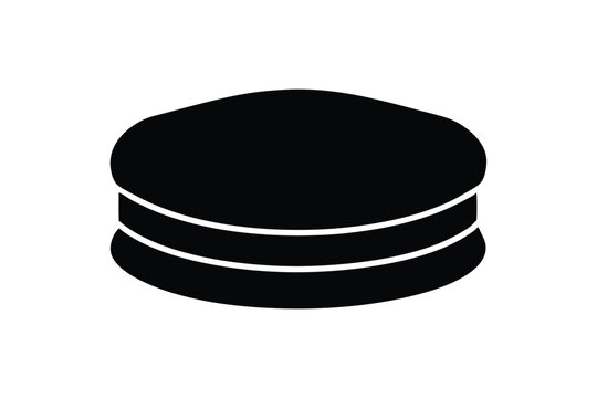 Silhouette art design of a pillbox hat icon illustration.eps