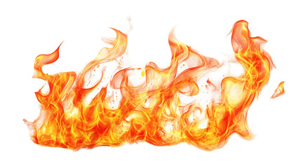 Fiery Orange And Yellow Flames With Transparent Background, PNG