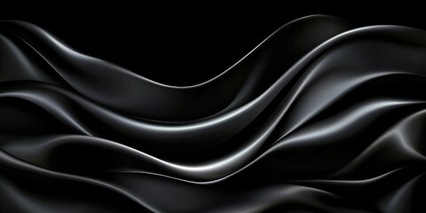 Fototapeta premium Flowing black waves in a smooth, abstract style 