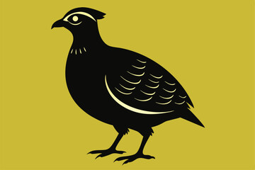 Bobwhite quail vector design silhouette, quail bird silhouette vector illustration design.