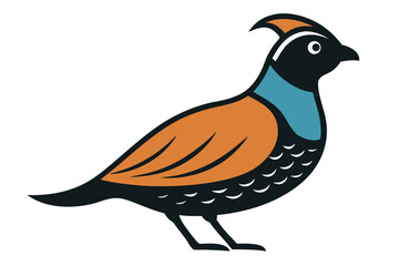 Bobwhite quail vector design silhouette, quail bird silhouette vector illustration design.