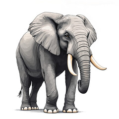 Fototapeta premium Adorable Cartoon Elephant Vector Illustration