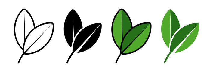 Leaf icon set. for mobile concept and web design on white background