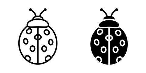 Ladybug icon set. for mobile concept and web design on white background