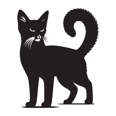 Charming Chausie silhouette, showcasing its captivating presence and expressive features – Chausie illustration – Chausie vector – cat silhouette

