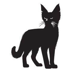 Lively Chausie silhouette, a dynamic portrayal of its high-energy nature – Chausie illustration – Chausie vector – cat silhouette


