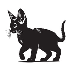 Fierce Chausie silhouette, a striking depiction of this confident and fearless breed – Chausie illustration – Chausie vector – cat silhouette

