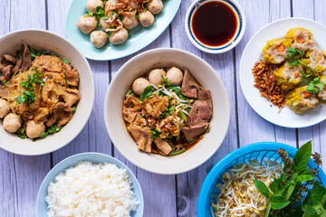 spicy thai pork noodle, boat Noodle, 
