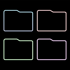3d folders neon set vector
Vector set of neon folder icons of different colors