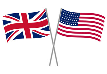 Crossing of two flags of England and USA on flagpoles vector
Vector icon crossing of flags