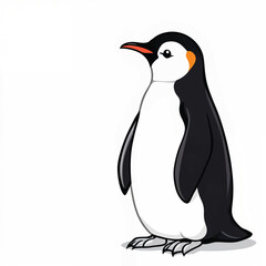 Fototapeta premium Adorable Cartoon Emperor Penguin Vector Illustration