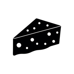 Cheese Black Silhouette Vector for Logos

