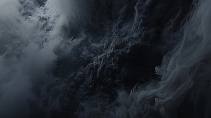Abstract rendering of swirling dense smoke and cloud formations