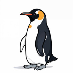 Fototapeta premium Adorable Cartoon Emperor Penguin Vector Illustration