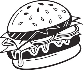fast food hamburger vector