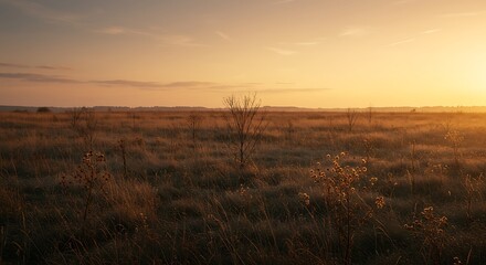 Fototapeta premium Golden Hour's Embrace AI Generated