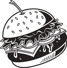 hamburger on a white background