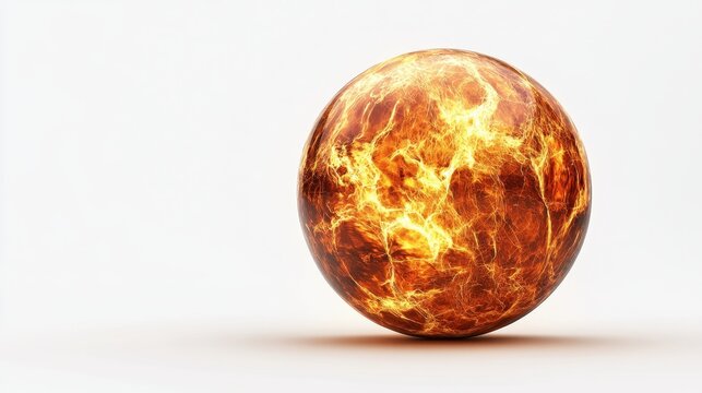 A fiery sphere representing energy and passion in a minimalistic style.