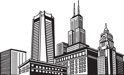 Fototapeta premium Modern City Skyline Silhouette