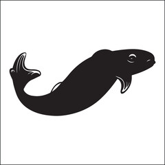 Obraz premium Eel Fish Swim silhouette