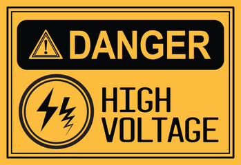 Fototapeta premium High Voltage Danger sign board illustration, suitable for warning projects