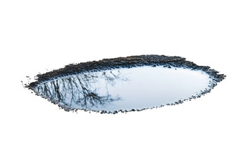 Fototapeta premium puddle of water isolated on a white background