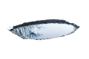 puddle of water isolated on a white background
