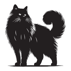 Serene Ragdoll silhouette, capturing its peaceful and tranquil aura – Ragdoll illustration – Ragdoll vector – cat silhouette

