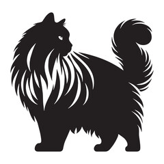 Soft Ragdoll silhouette, a true representation of its delicate and fluffy fur – Ragdoll illustration – Ragdoll vector – cat silhouette

