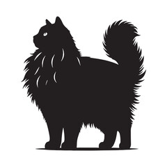 Playful Ragdoll silhouette, showcasing its fun-loving and curious side – Ragdoll illustration – Ragdoll vector – cat silhouette

