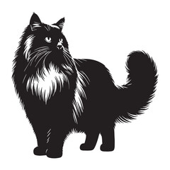 Charming Ragdoll silhouette, embodying its affectionate and lovable personality – Ragdoll illustration – Ragdoll vector – cat silhouette

