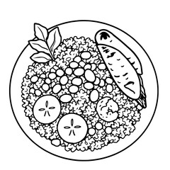 Delicious Rice Beans Fish and Banana Dish