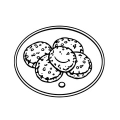 Delicious Cookies on a Plate A Simple Line Drawing