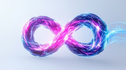 A vibrant digital infinity symbol representing limitless possibilities and potential.