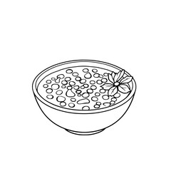 A Bowl of Creamy Orange Soup with Herbs