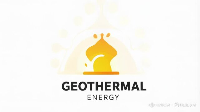 Animated logo featuring geothermal energy with fluid motion effects, representing renewable energy, sustainability, and eco-friendly power solution
