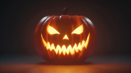 Mysterious halloween pumpkin carving home decor art photography dark atmosphere close-up view sinister concept