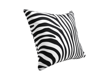 Stylish zebra print cushion placed elegantly on a modern sofa for a chic home decor accent