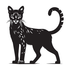 Striking Savannah silhouette, featuring its unique and captivating form – Savannah illustration – Savannah vector – cat silhouette

