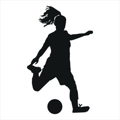 soccer player silhouette woman
