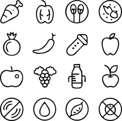 Diet And Nutrition Icons Vector Art