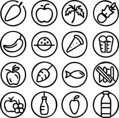 Diet And Nutrition Icons Vector Art