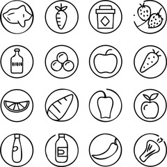 Diet And Nutrition Icons Vector Art