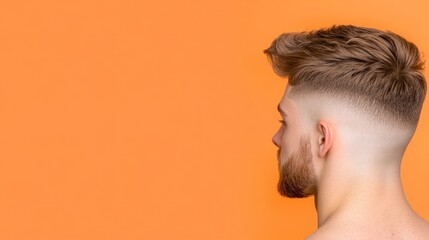 Fototapeta premium Modern Men's Hairstyle: Tapered Cut with Texture