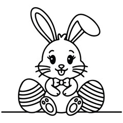 Minimalist Easter Bunny SVG - Cute Rabbit Clipart for Cricut & Sublimation