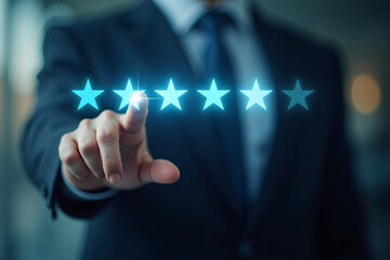 Consumers point to stars for the best satisfaction rating based on the store's service experience, customer engagement concept based on test results, and product evaluation through the Internet