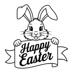 Minimalist Easter Bunny SVG - Cute Rabbit Clipart for Cricut & Sublimation