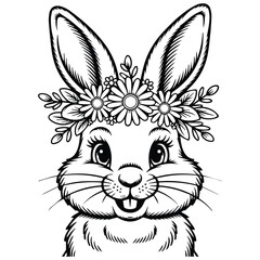 Minimalist Easter Bunny SVG - Cute Rabbit Clipart for Cricut & Sublimation