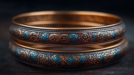 Handcrafted gold toned bracelets high resolution picture